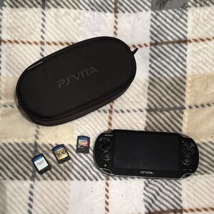Sony PS Vita Handheld Console in Black with Case & Game Cards